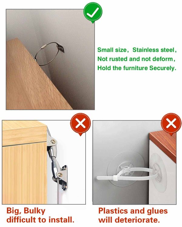 Generic Stainless Furniture Anchors 14in Safety-1