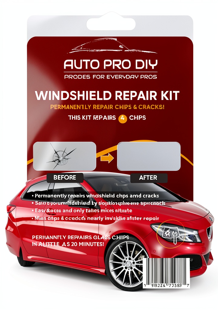 Applying AUTO PRO DIY windshield repair kit on a car windshield