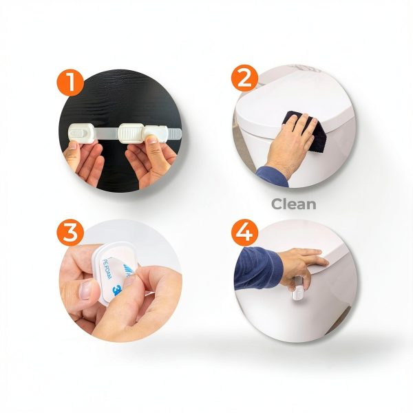 Toilet Baby Proof Lock HBACTS2B Universal Fit-3