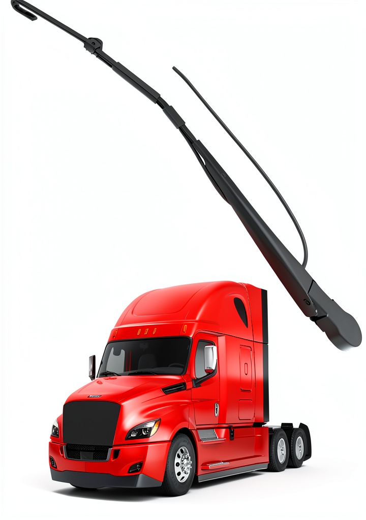 PNYZIK wiper arm installed on Freightliner Cascadia front windshield
